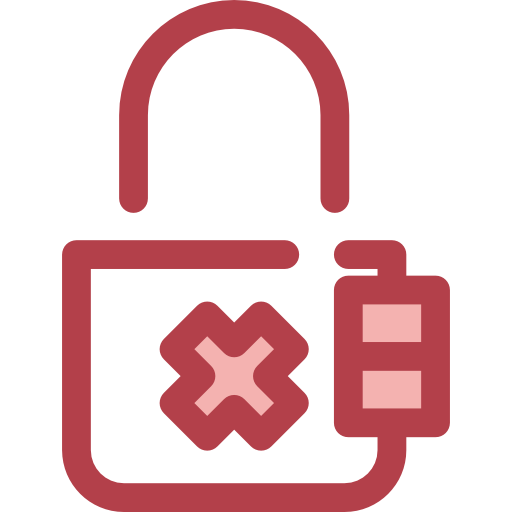 Lock Monochrome Red icon