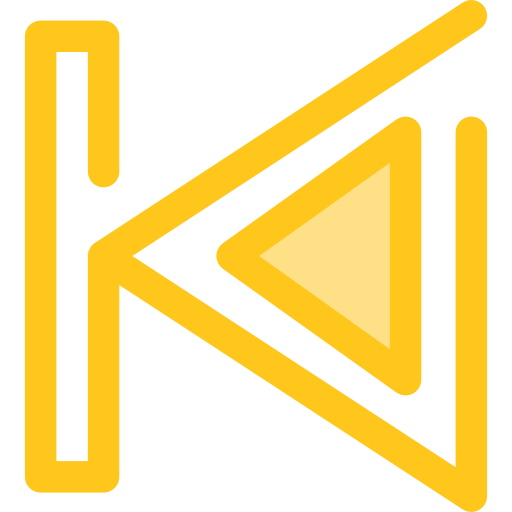 Backward Monochrome Yellow icon
