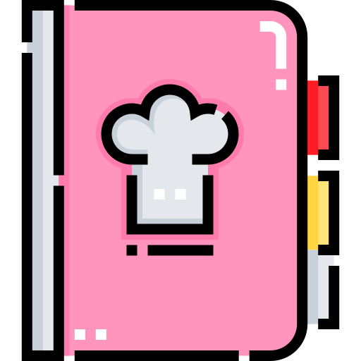 libro de recetas Detailed Straight Lineal color icono
