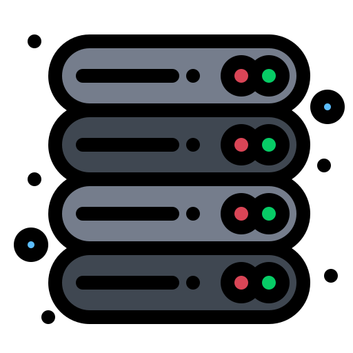 servidor de datos Flatart Icons Lineal Color icono