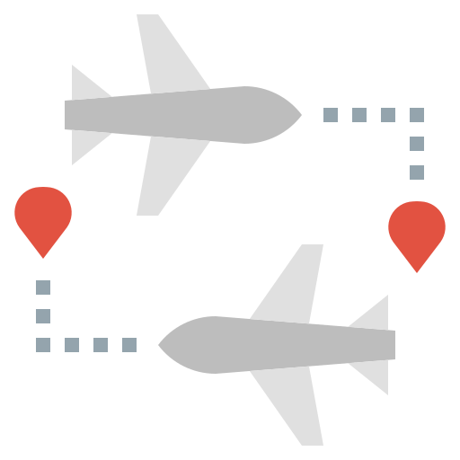 Flight route Surang Flat icon