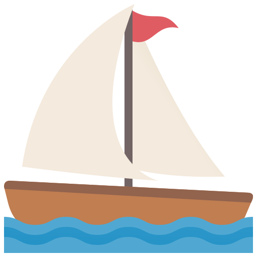 barca a vela Amethys Design Flat icona