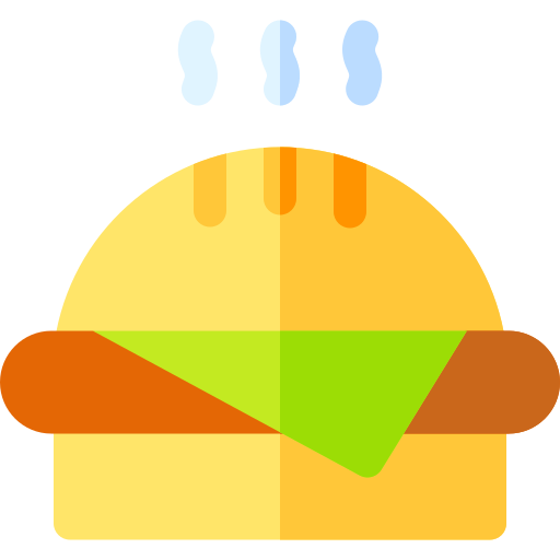 hamburguer de queijo Basic Rounded Flat Ícone