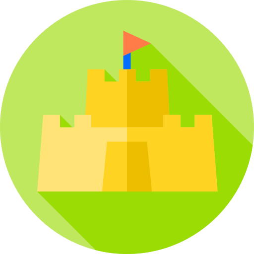 zamek z piasku Flat Circular Flat ikona