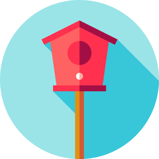 Birdhouse Flat Circular Flat icon