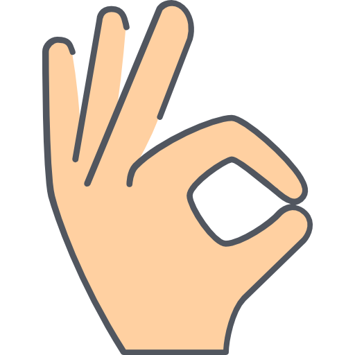 mano Opened Outlines Color icono