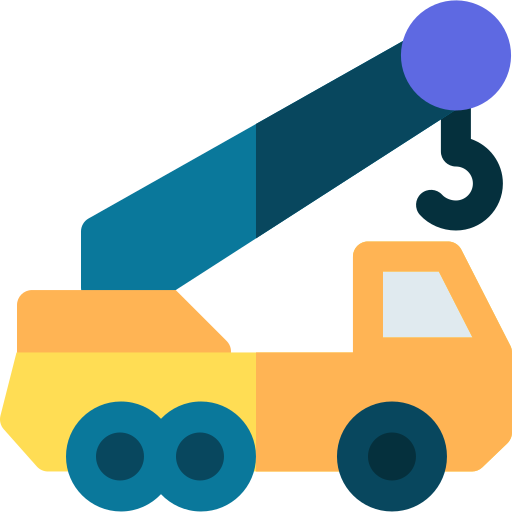 Crane truck Basic Rounded Flat icon