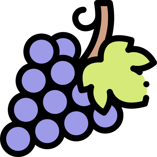 uvas Detailed Rounded Lineal color icono