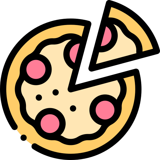 pizza Detailed Rounded Lineal color icoon