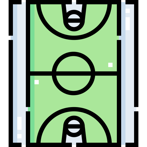 バスケットボール場 Detailed Straight Lineal color icon