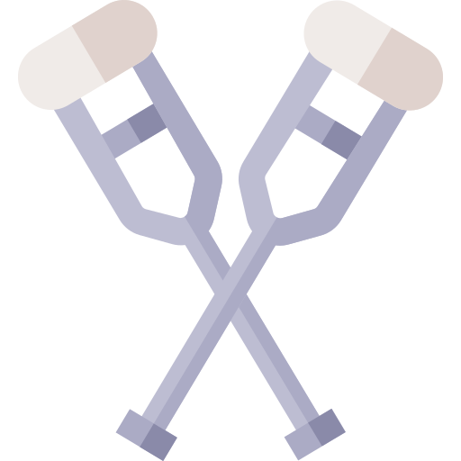 Crutches Basic Straight Flat icon