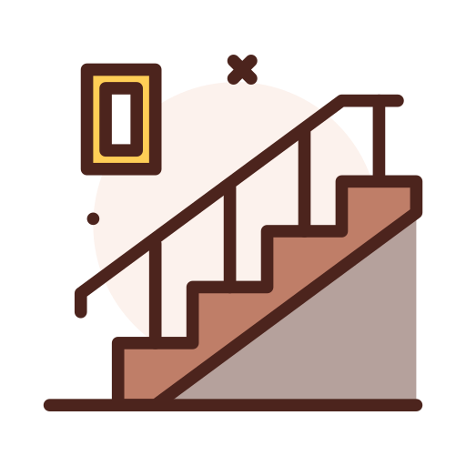 Stairs Darius Dan Lineal Color icon