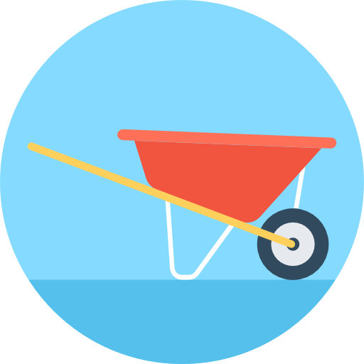 Wheelbarrow Flat Color Circular icon