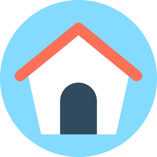 hundehütte Flat Color Circular icon