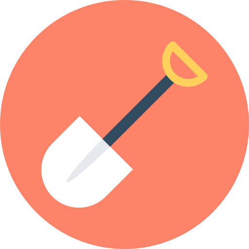schaufel Flat Color Circular icon