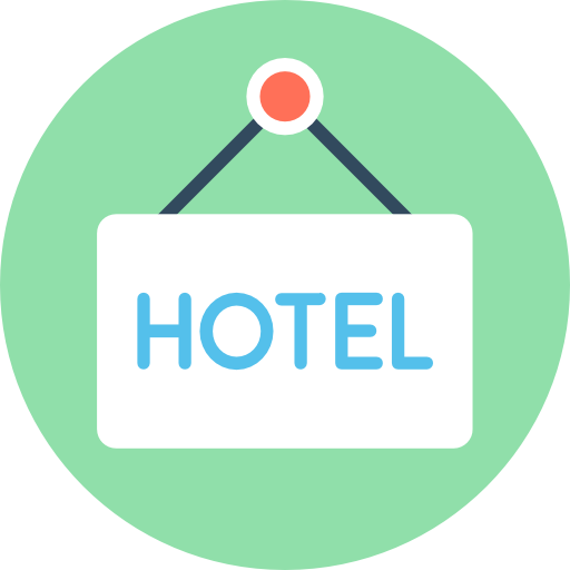 호텔 Flat Color Circular icon