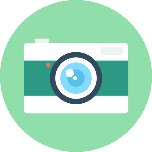 cámara fotográfica Flat Color Circular icono