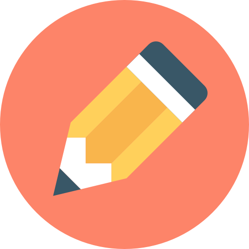 연필 Flat Color Circular icon