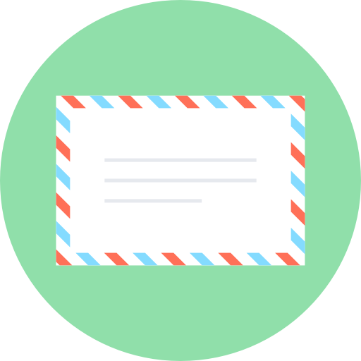 courrier Flat Color Circular Icône