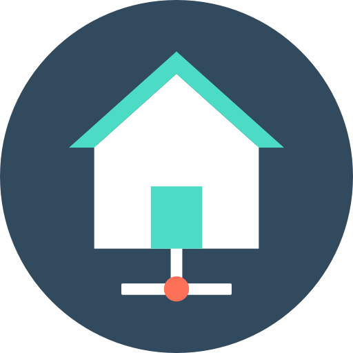 House Flat Color Circular icon