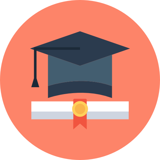 Graduation Flat Color Circular icon