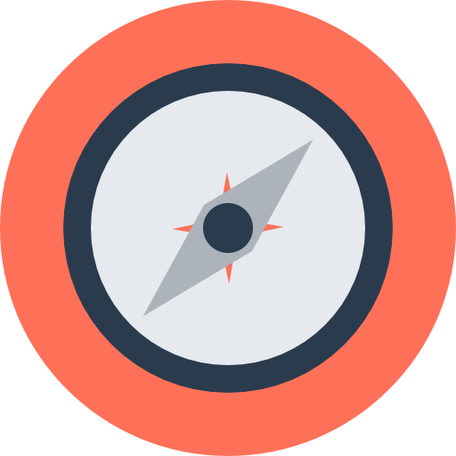 kompas Flat Color Circular icoon