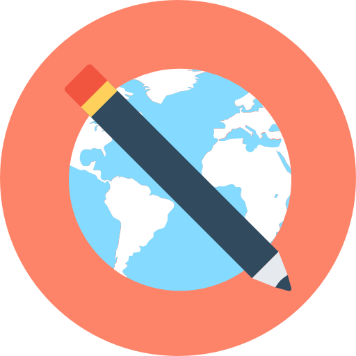 wereldwijd Flat Color Circular icoon