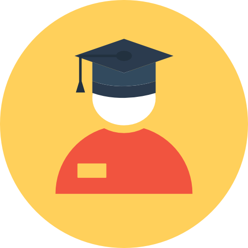 Graduate Flat Color Circular icon
