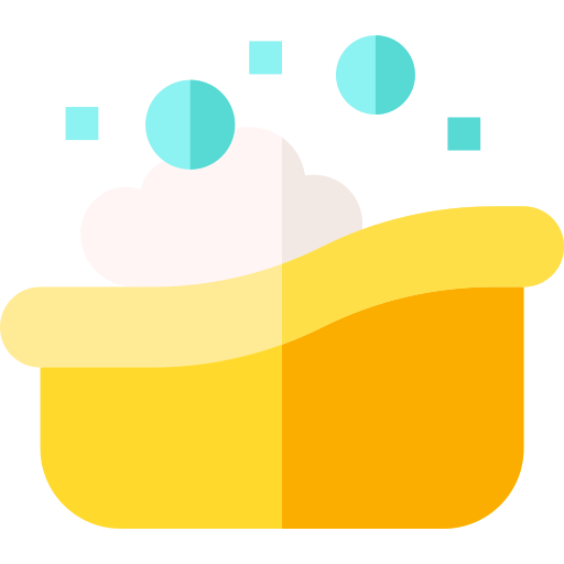 Baby bath tub Basic Straight Flat icon