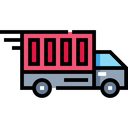 ciężarówka dostawcza Detailed Straight Lineal color ikona