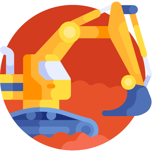 Backhoe Detailed Flat Circular Flat icon