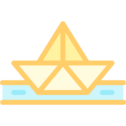 Paper boat Detailed color Lineal color icon