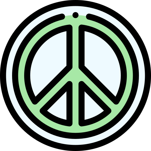 signo de la paz Detailed Rounded Lineal color icono