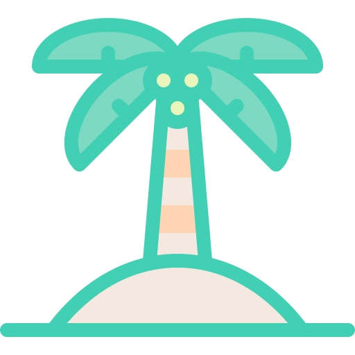 섬 Detailed color Lineal color icon