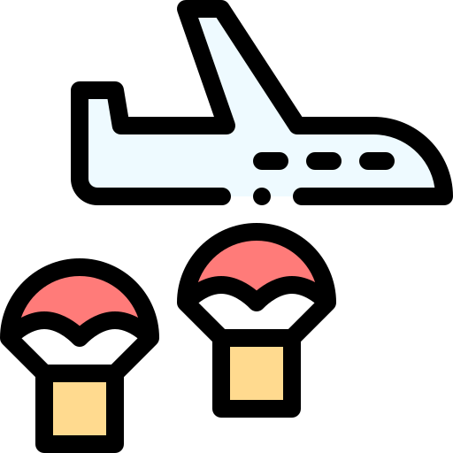 Airplane Detailed Rounded Lineal color icon