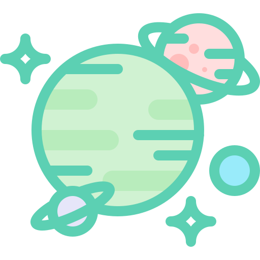 행성 Detailed color Lineal color icon