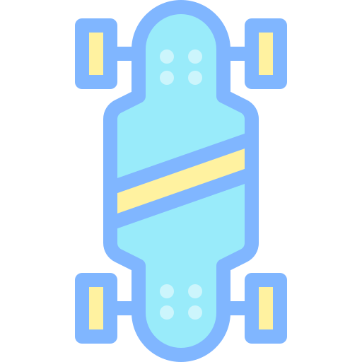 スケートボード Detailed color Lineal color icon