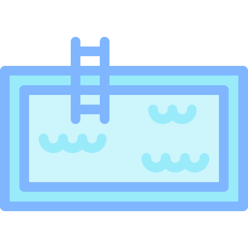 Плавательный бассейн Detailed color Lineal color иконка