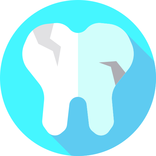 dente rotto Flat Circular Flat icona