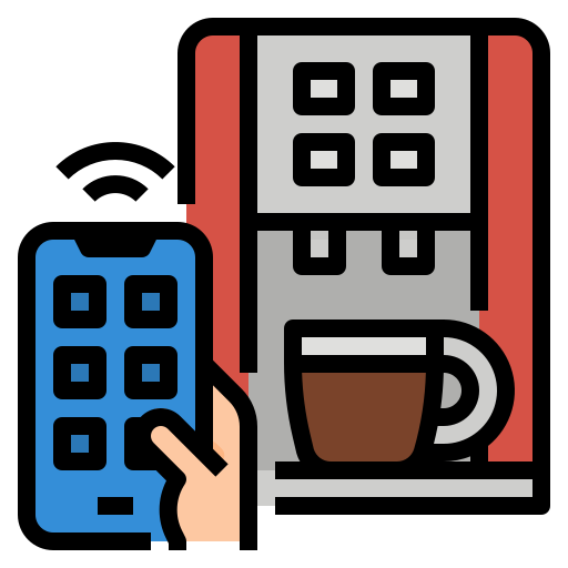 커피 머신 Aphiradee (monkik) Lineal Color icon