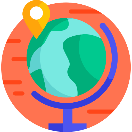 mapa del mundo Detailed Flat Circular Flat icono