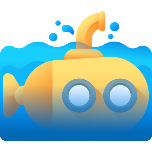 submarino 3D Color Ícone