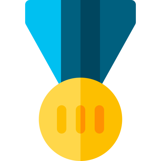 medalla de bronce Basic Rounded Flat icono