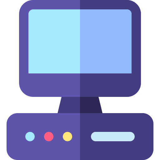 computadora Basic Rounded Flat icono