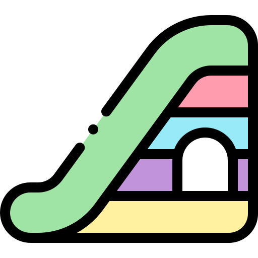 滑り台 Detailed Rounded Lineal color icon