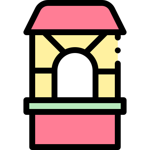 매표소 Detailed Rounded Lineal color icon