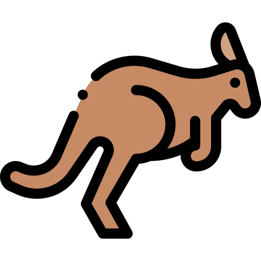 Kangaroo Detailed Rounded Lineal color icon