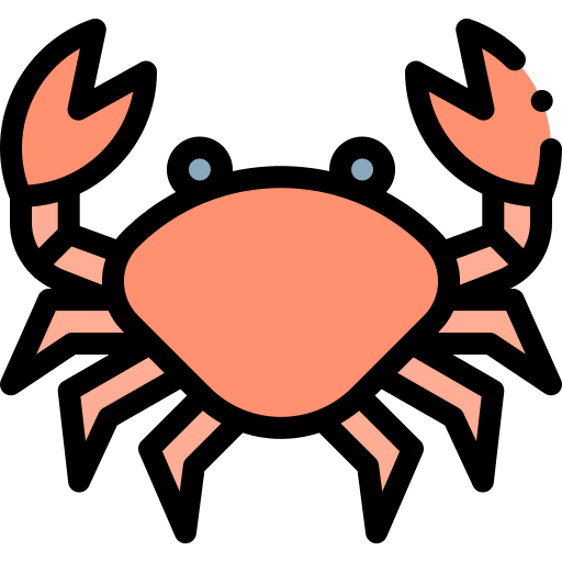 Crab Detailed Rounded Lineal color icon