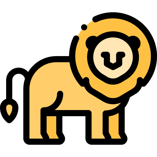 Lion Detailed Rounded Lineal color icon