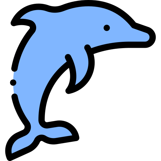 Dolphin Detailed Rounded Lineal color icon